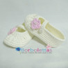 Merceditas Beige con Flor Rosa