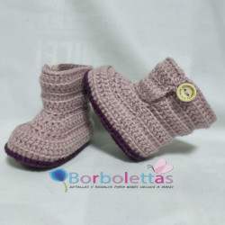 Botas de Lana de Merino Rosa Empolvado