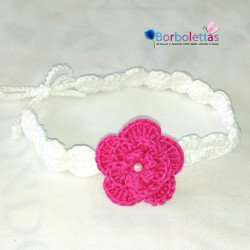Diadema Blanca-Fucsia