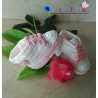 Patucos para Bebé Estilo Deportivo Blanco-Rosa