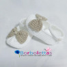 Merceditas de Pulsera Blanco Camel