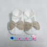 Merceditas de Pulsera Blanco Camel