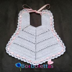 Babero de Paseo Blanco y Rosa