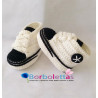 Patucos para Bebé Estilo Deportivo Beige con Lengüeta Negra