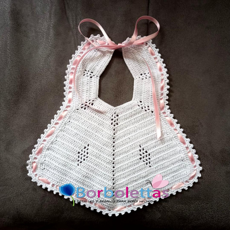 Babero de Paseo Candy Blanco y Rosa