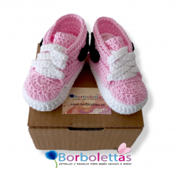 Patucos para Bebé Estilo Runner Rosas