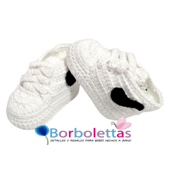 esquina frecuencia leopardo Comprar patucos Estilo Nike para bebés de crochet www.borbolettas.es