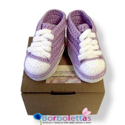 Patucos para Bebé Estilo Deportivo Lila