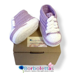 Patucos para Bebé Estilo Deportivo Lila