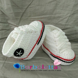 Patucos estilo Converse blanco