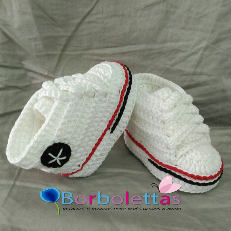 Patucos estilo Converse blanco