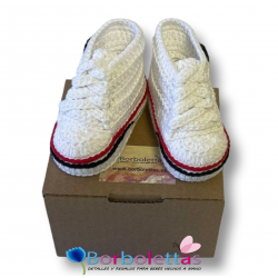Patucos para Bebé Estilo Deportivo Blancas