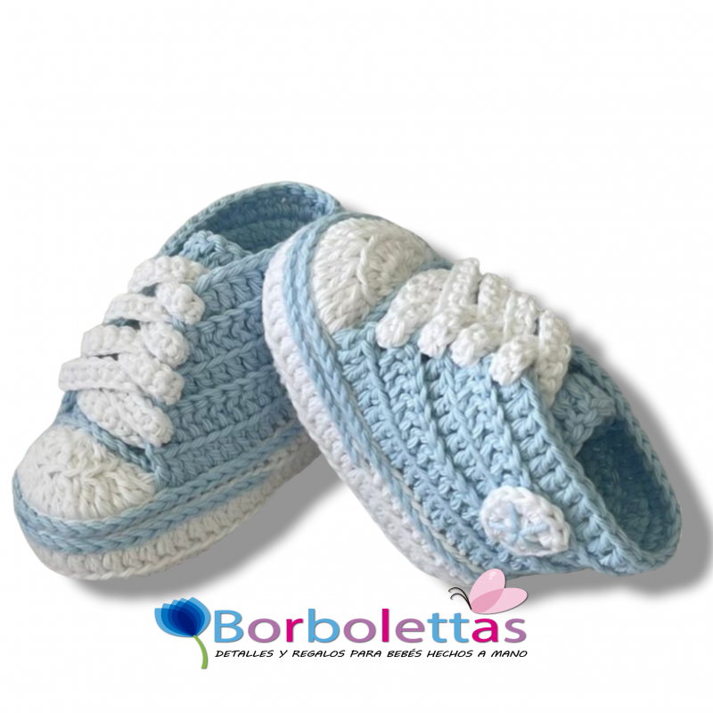 Patucos Estilo Deportivo Azul Celeste