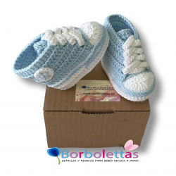 Patucos Estilo Deportivo Azul Celeste