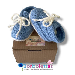 Botitas Merino Azul Cielo