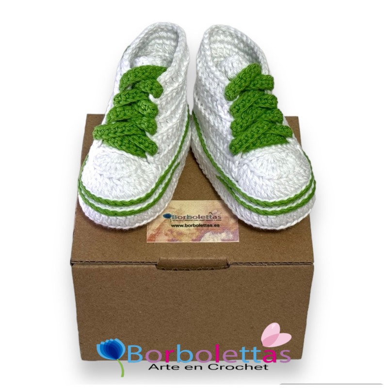 Patucos para Bebé Estilo Deportivo Blanco Kiwi