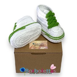 Patucos para Bebé Estilo Deportivo Blanco Kiwi