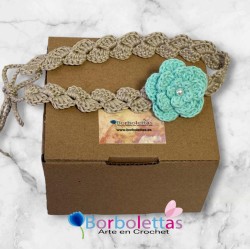 Conjunto de Alpargatas y Diadema Camel Verde