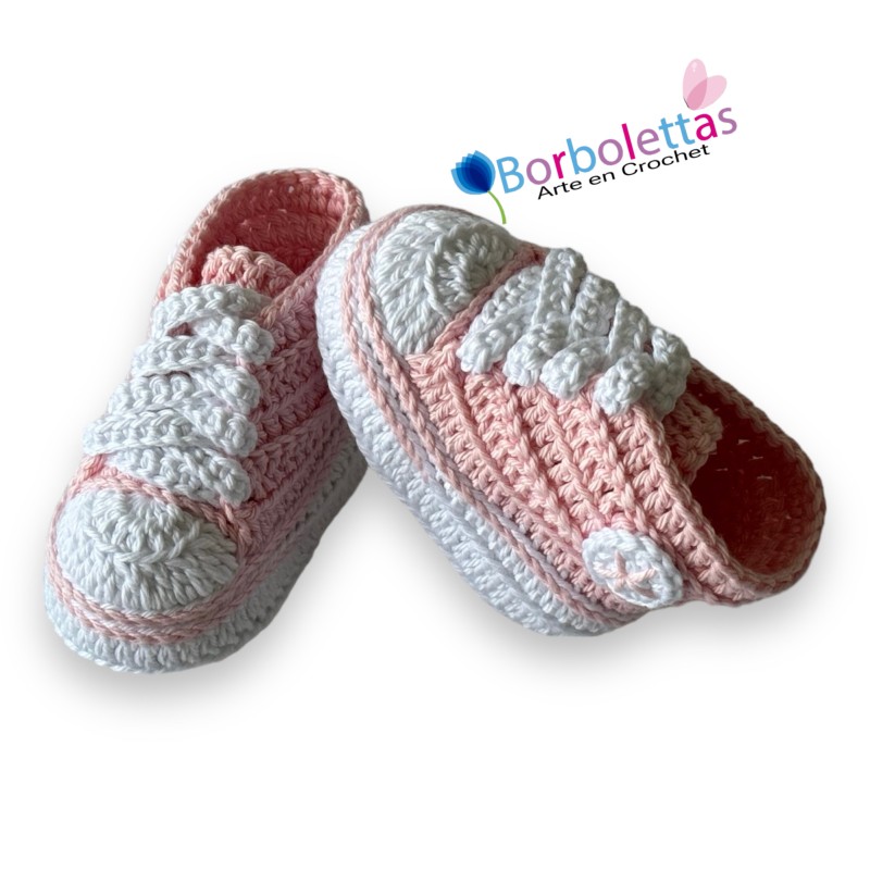 Patucos para Bebé Estilo Deportivo Rosa Claro