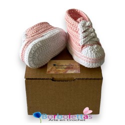 Patucos para Bebé Estilo Deportivo Rosa Claro