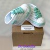 Patucos para Bebé Estilo Deportivo Blanco Verde Agua