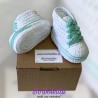 Patucos para Bebé Estilo Deportivo Blanco Verde Agua