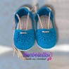 Alpargatas Azul Turquesa y Camel