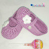 Merceditas Lila con Flor Blanca